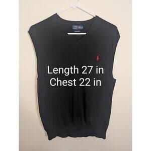 Men's Polo Ralph Lauren Golf V Neck Sleeveless Sweater Vest Size XL Black Pima